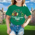 thumbnail image 2 of AWZXDE Hauts pour Filles Enfants Rentrée des Classes T-Shirt Graphique à Manches Courtes Col Rond Lumineux Confortable pour Garçons et Filles, 2 of 4