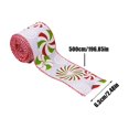 thumbnail image 3 of TopLLC Christmas Ribbon Wired 5.5 Yards 2.5 inch Red Green Candy Peppermint Burlap Wired Edge Ribbon, Glitter Christmas Tree Decorative Ribbon Christmas Decorations for Gift Wrapping Craft Bow Wreath, 3 of 9