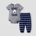 thumbnail image 3 of PatPat Pyjamas Assortis pour la Famille « Early AWAKE » avec Visage d'Ours à Rayures (Résistant aux Flammes), 3 of 6