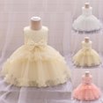 thumbnail image 1 of Robe d'Été pour Filles Bébé Sans Manches Nœud Papillon Robe de Danse Douce Robe de Fête Filles Blanc 6-12 Mois, 1 of 6
