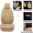 thumbnail image 2 of Maidao 2pcs Car Seat Covers Front Seats Only for SEAT for Arona 2017-Present 2 Seats Leather Airbag Compatible Waterproof Front Set Cushion Protector Beige, 2 of 6