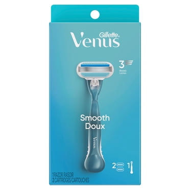 Venus Smooth Women's Razor with Reusable Razor Handle + 2 Razor Blade Refills