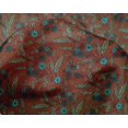 thumbnail image 4 of oneOone Silk Tabby Fabric Leaves & Floral Block Fabric Prints By Yard 42 Inch Wide, 4 of 4