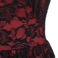 thumbnail image 4 of fvwitlyh Homecoming Robes Lanterne Manches Épaule Mini Robe Double Couche Ourlet à Volants Taille Noeud Papillon Flowy une Ligne Robes Courtes de Plage, 4 of 4