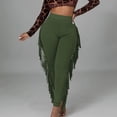 thumbnail image 2 of Birdeem Womens Sexy Tight Solid Color Fringed Bandage Trousers, 2 of 9