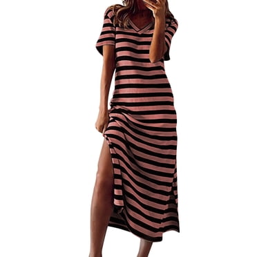 Robe d'Été pour Femmes Aguichant Femmes Mode Été Décontractée à Manches Courtes Col en V Robe Imprimée Robe Ample Robe d'Été Ample pour Femmes Robe d'Été pour Femmes avec Manches