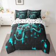 thumbnail image 2 of YST 7-Piece Twin Size Comforter Set, Gamepad Theme, Black and Teal, 2 of 5