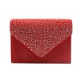 thumbnail image 4 of VONKY Sac Enveloppe pour Femmes Portable avec Fermoir Strass de Rechange Élégant Couleur Unie Fête Banquet Sac à Main de Mariée Pochette Rouge, 4 of 6