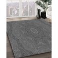thumbnail image 3 of Ahgly Company Tapis de Zone Rond Gris Transitionnel pour Intérieur Lavable à la Machine, 3 Pieds Rond, 3 of 7