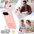 thumbnail image 3 of Asuwish Phone Case for Google Pixel 9/10/9 Pro/10 Pro 5G Tempered Glass Screen Protector Magnetic Bracket stand Translucent Shockproof Protective Cell Cover Pixel9 Pixel10 9Pro 10Pro Women Men Pink, 3 of 7