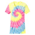 thumbnail image 1 of Gravity Threads Womens Tie-Dye V-Neck Shirt - Neon Rainbow - X-Small, 1 of 1