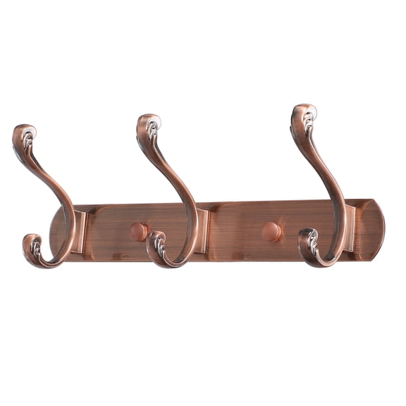 Unique Bargains 10 Dual 3 Hooks Coat Rack Wall Hooks Coat Hooks Copper Tone.Plating