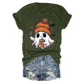 thumbnail image 4 of T-shirt Graphique à Manches Courtes d'Halloween pour Femmes Col Rond Décontracté pour Tenue de Fête d'Été avec Jeans, 4 of 4