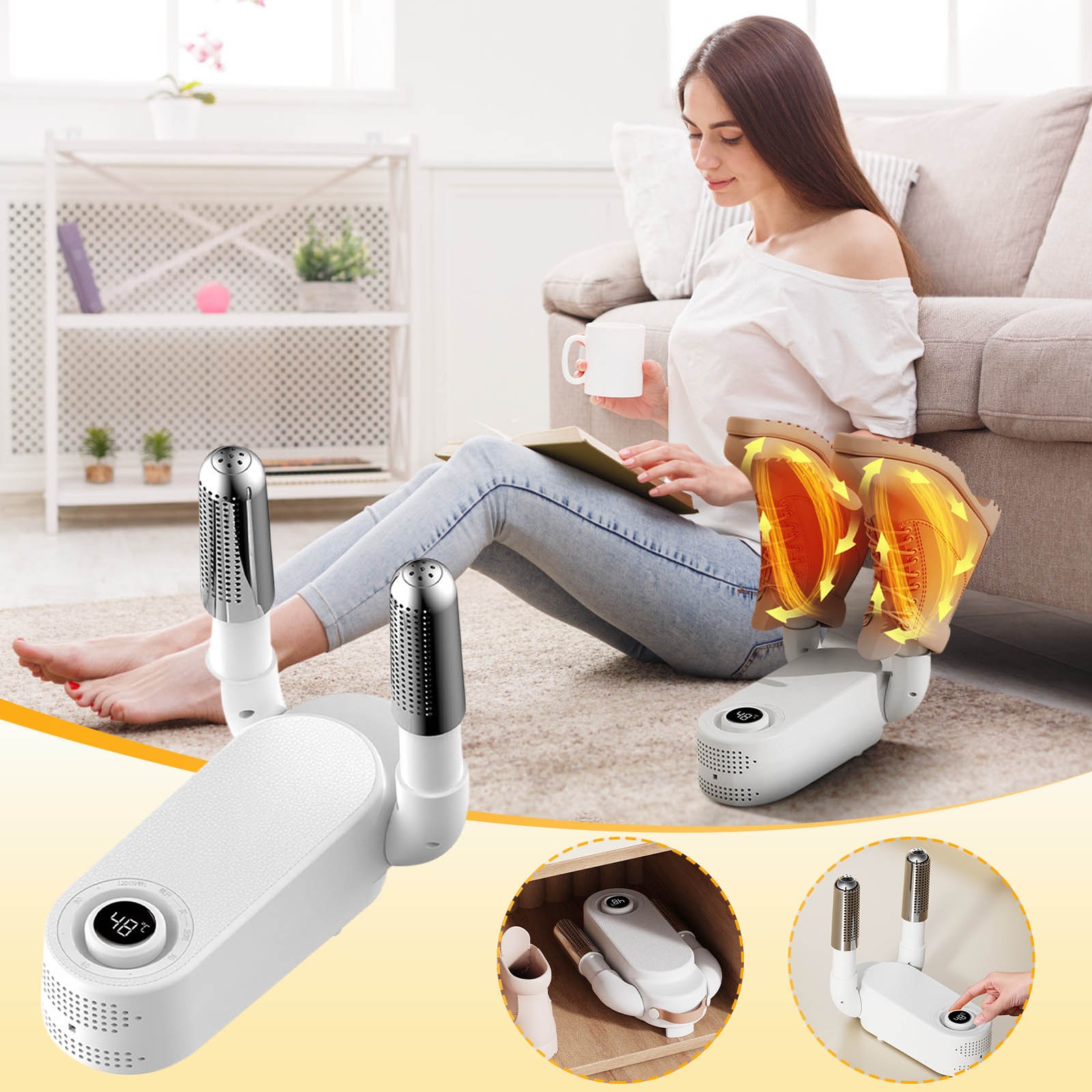 PEONAVET Shoe Dryer Shoe Dryer Shoe Dryer, Shoe Dryer, Household Quick Drying Intelligent Shoe Dryer, Drying and Deodorization Dryer