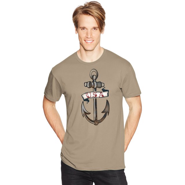 Hanes T-Shirt Graphique pour Hommes, 3TG, Marin