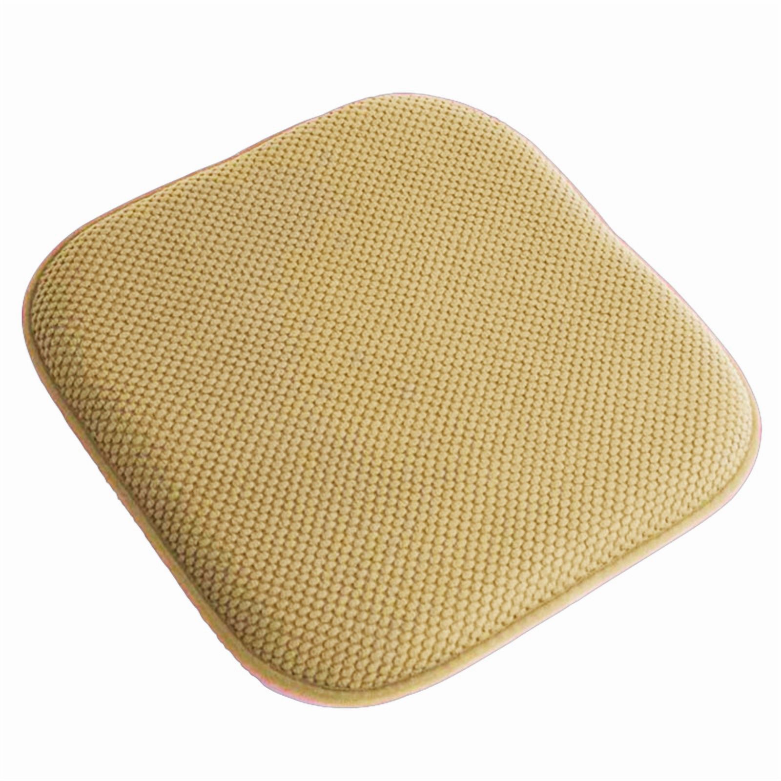 Marina Decoration Coussin Épais Confortable en Mousse à Mémoire de Forme Motif Nid d'Abeille Antidérapant Dossier en Caoutchouc pour Chaise de Cuisine, 2 Pack Taupe