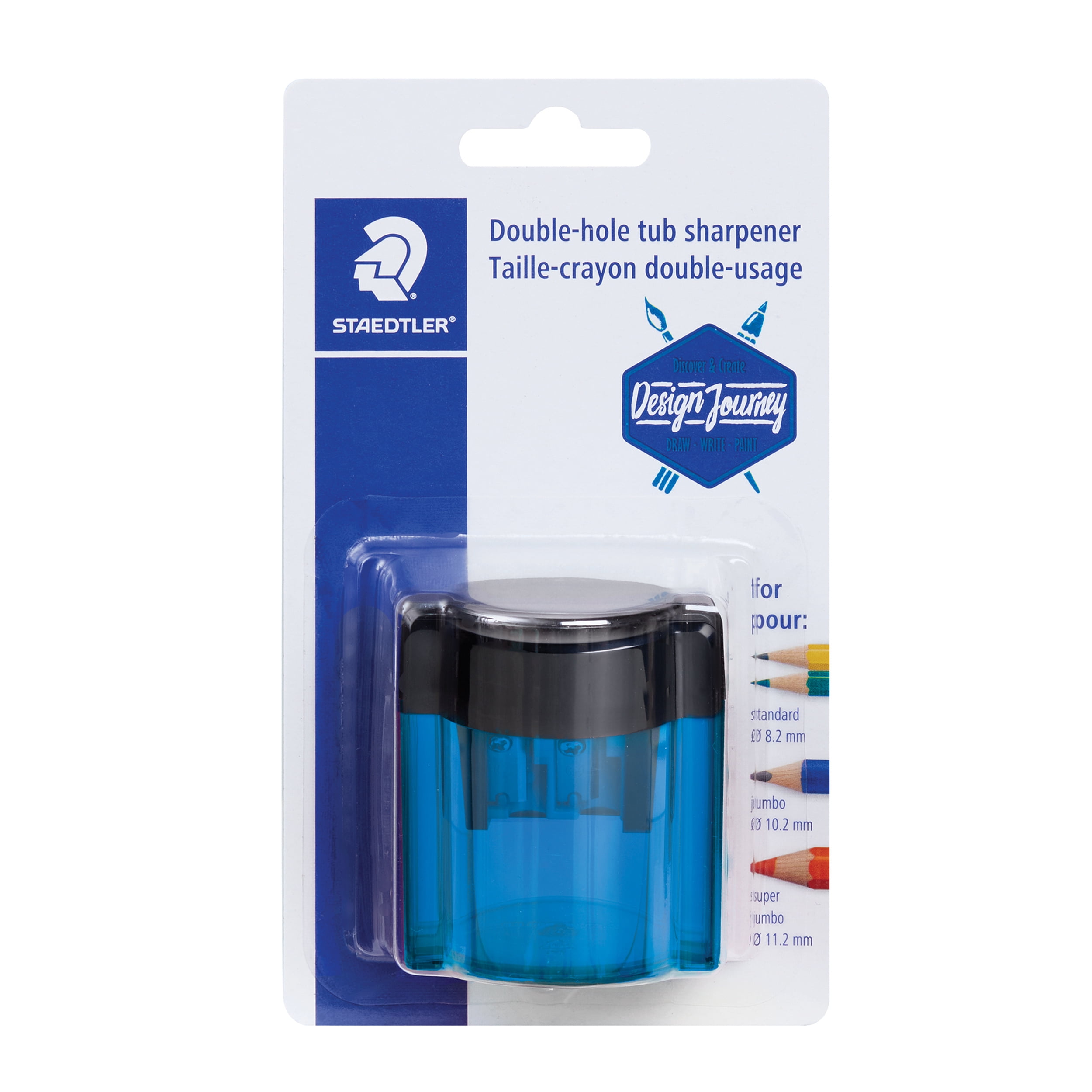 Staedtler Manual pencil Metal Sharpener - 2 Holes with Hinged Lid, 1pc