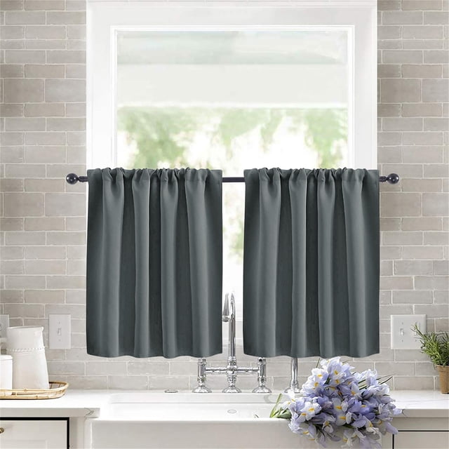 PRETXORVE Solid Color Curtains Living Room Bedroom Kitchen Partition Curtains Home Curtains