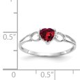 thumbnail image 2 of Bague de Naissance en Or Blanc 10K Geniune Rhodolite Polie avec Grenat, 2 of 2
