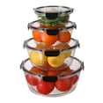 thumbnail image 3 of Rentrée des Classes! mtvxesu Contenants de Rangement en Verre avec Couvercles, Boîte de Conservation pour Animaux de Compagnie Scellée Contenant de Rangement Circulaire Boîte de Rangement pour Réfrigérateur Ensemble de Rangement Portable Rangement de Légumes Vente, 3 of 6
