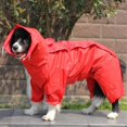 thumbnail image 3 of Dog Raincoat with Detachable Hoodie, Adjustable Outdoor Drawstring Dog Coat, Waterproof Dog Jacket, Rain Jacket with Hood and Collar Hole, 10 Sizes, 26, 3 of 7