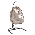 thumbnail image 3 of Mainstays Steel Outdoor Hanging Egg Chair with Stand and Cushion, Beige, 3 of 7