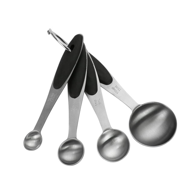 Mainstays 4-piece Stainless Steel Measuring Spoons on Storage Ring