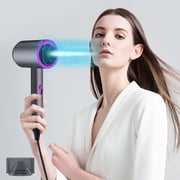 Dvkptbk Electric Hair Dryer Lightweight Travel Hair Dryer for Home Travel Hotel High-Power Electric Hair Dryer Home Hair Dryer Hot Wind Comb Hair Salon Blowing Comb (Gray)