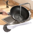 thumbnail image 4 of WHEANG 1PCS Scrubber With Handle Comes 1PCS Short Handle Stainless Scrubber With 1PCS Replacement Wire Scrubber For Pots And Pans, 4 of 5