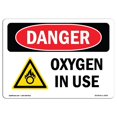 thumbnail image 1 of SignMission OS-DS-A-1014-L-2463 Panneau de Danger OSHA 10 x 14 Po - Oxygène en Cours d'Utilisation, 1 of 1