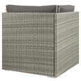 thumbnail image 3 of Modway Fauteuil d'Angle de Patio en Rotin et Tissu, Gris Pâle et Charbon, 3 of 4