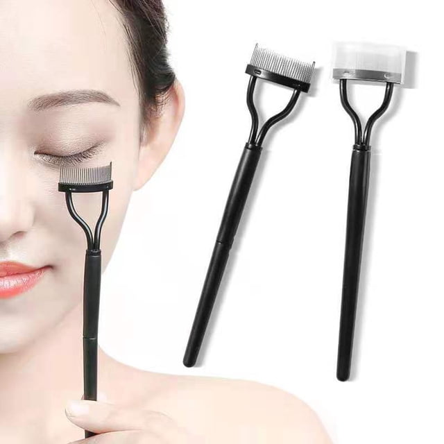 Eyelash Brush Long Handle Easy to Store Clean with Dustproof Cover Foldable Grooming Reusable Girls Eye Lash Separator Beauty Accessory