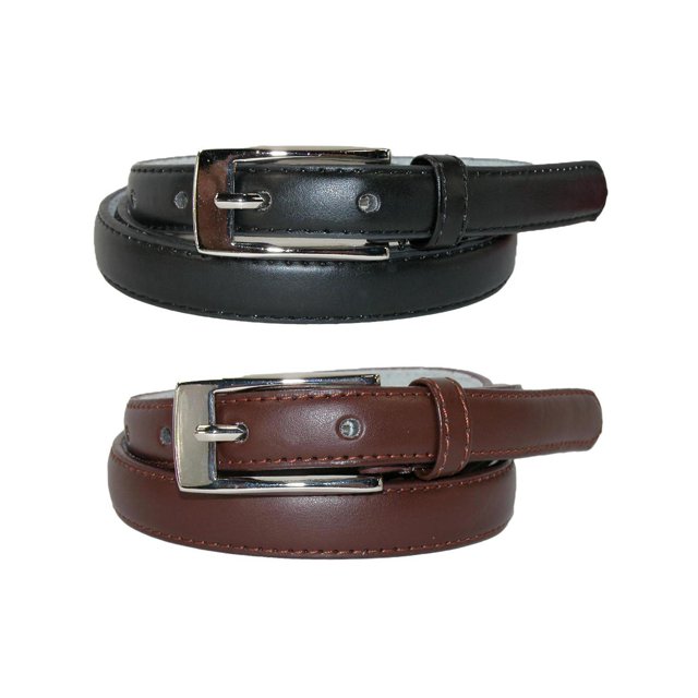 CTM® Ceinture Mince en Cuir de 3/4 Po pour Robe (Lot de 2 Couleurs) (pour Femmes)