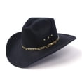 thumbnail image 1 of Western Express Chapeau de Cowboy Fini Feutre - Style à Pincement devant avec Bande Dorée / Chapeaux de Cowboy et de Cowgirl pour Hommes et Femmes, 1 of 1