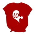 thumbnail image 5 of Chandails des Fêtes pour Couples Assortis T-Shirts de la Saint-Valentin Décontractés à Manches Courtes Mode à Imprimé Cœur Col Rond T-Shirts Légers Confortables Doux T-Shirt de Base pour Lui et Elle Vêtements de Vacances Rouge TTTG, 5 of 5