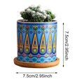 thumbnail image 3 of Plant Pot Cylindrical Flowerpot 7.5x7.6cm Geometric Pattern Simple Black White Nordic Style Home Decor Ceramic Vase, 3 of 3