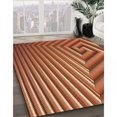 thumbnail image 3 of Ahgly Company Tapis d'Intérieur Lavable en Machine Carré Transitionnel Acajou Brun, 7 Pieds Carré, 3 of 7