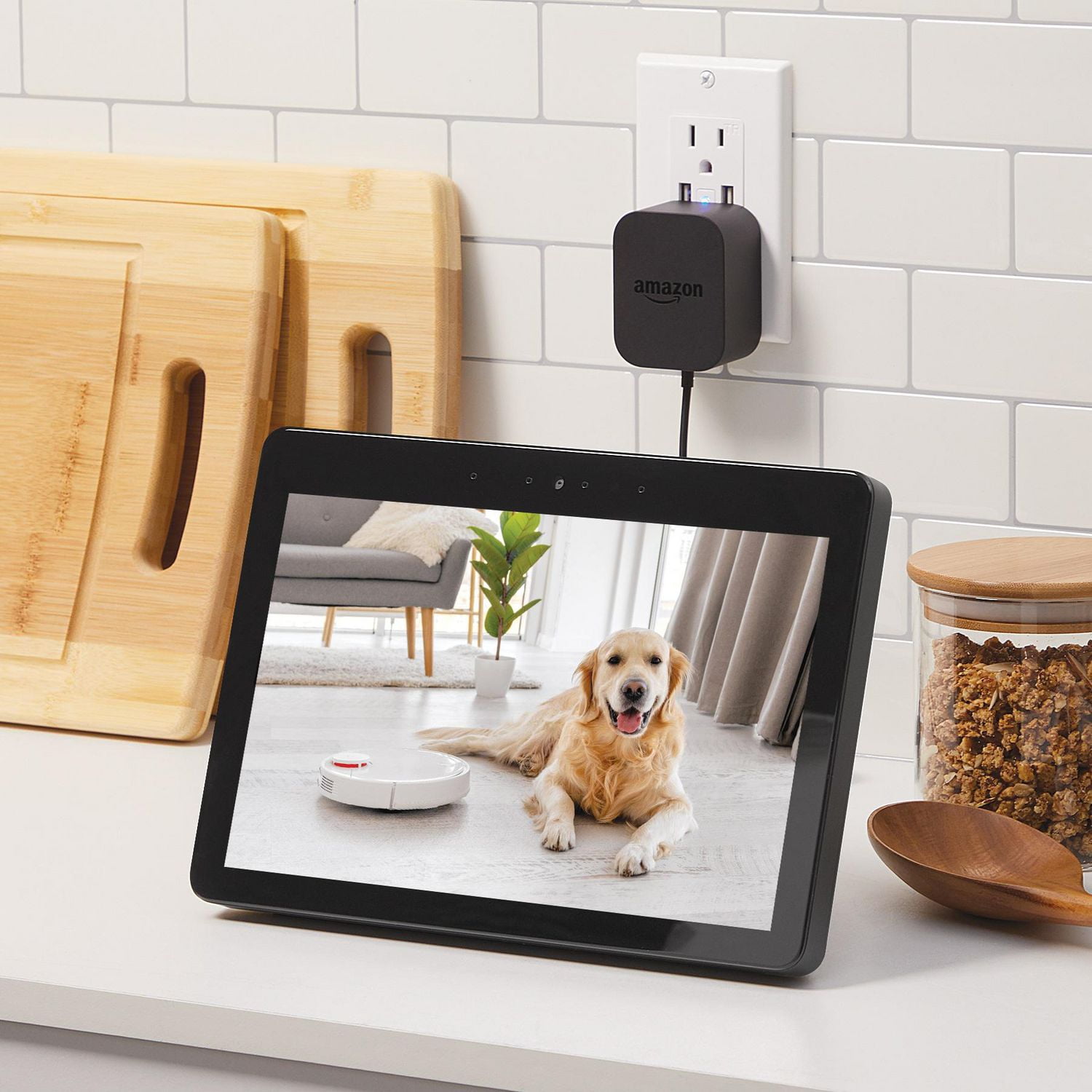 Merkury Innovations 7L Distributeur Intelligent Wi-Fi pour Animaux de Compagnie + Caméra