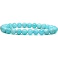 thumbnail image 1 of Natural Peruvian Amazonite Gemstone 6mm Round Beads Stretch Bracelet 7" Unisex, 1 of 5