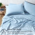 thumbnail image 4 of Bare Home Flannel Sheet Set - 100% Cotton - Deep Pocket - Twin XL, Light Blue, 3-Pieces, 4 of 7