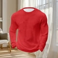 thumbnail image 4 of Mlkoz Long Sleeve Shirts for Men Solid Color Shirts Crew Neck Thermal Textured Plus Size Tops Lightweight Pullover Knit Tops, 4 of 6