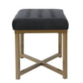 thumbnail image 3 of HomePop Velvet Tufted Ottoman with Metal Base, Black, 3 of 7