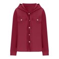 thumbnail image 4 of FAIWAD Veste à Manches Longues pour Femmes Grande Taille Boutonnée Patchwork Automne Hiver Vêtements Tendance, 4 of 6