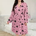 thumbnail image 2 of Ihph7 Waffle Robes for Women Plus Size Robe Womens Robes Knee Length Towel Robe Bathrobe for Women Robes for Women Hotel Robe Long Sleeve Robes for Women Pink XL, 2 of 4