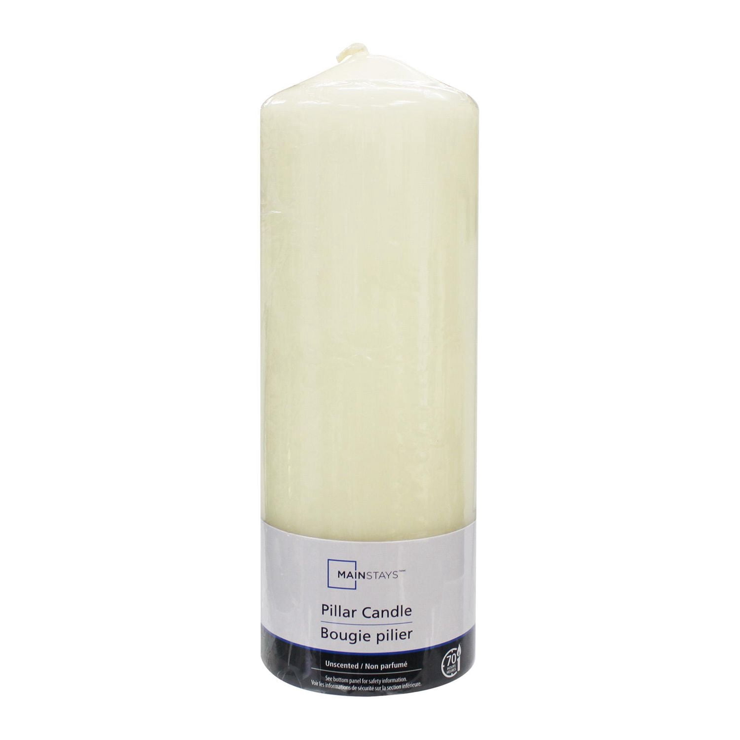 Mainstays 8" bougies pilier ivoire, non parfumé