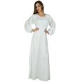 thumbnail image 2 of Bimba Women Boho Gothic Style Long Maxi Dress Lace Long Sleeves White Gown, 2 of 8
