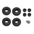 thumbnail image 2 of 4pcs RC Crawler Wheels Hub and Tires Set, Anti Scratch Plastic Aluminum Alloy Wheel Rim Kit for RC Car 120x46mm, 2 of 7