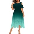 thumbnail image 1 of Plus Size Dresses, Off Shoulder Sleeveless Lace Dress for Women, Flowy A-Line Maxi with Ruffle Trim, Casual Elegant Design, 1 of 5