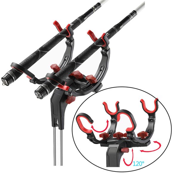 ziyahi Stainless Steel Rod Stand Rod Holder for Bank Fishing 360 Degree Adjustable Fishing Pole Holder
