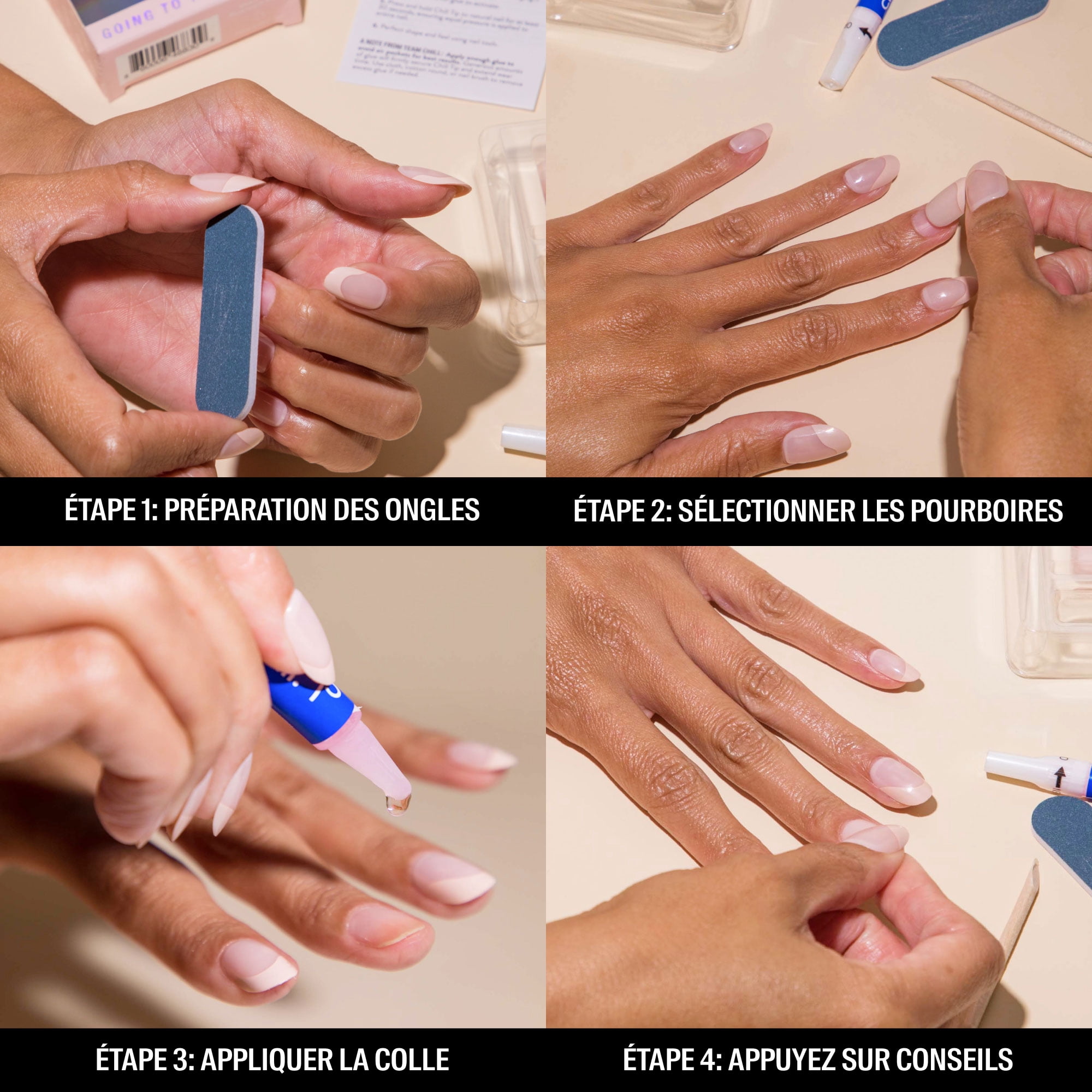 Chillhouse - Press Ons Tips Nails - Almond - Checked Out - 30 Tips